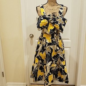 Tropical two piece skirt set